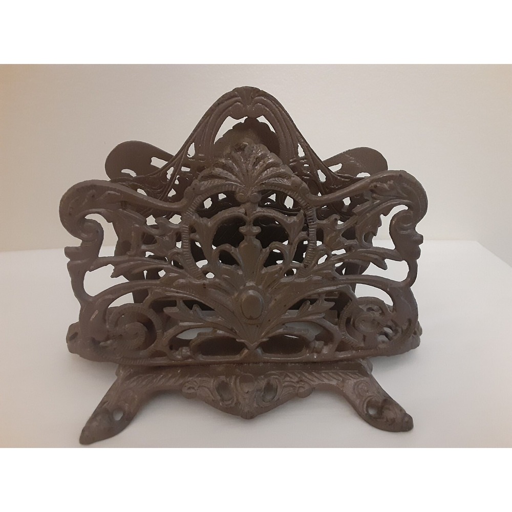 Vintage Brass‎ Victorian Letter/ Napkin Holder Desk Organizer
